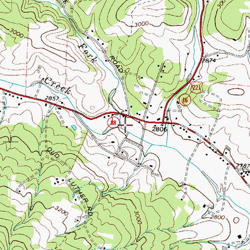 Topographic Map of Ezra Fork, NC