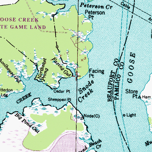 Topographic Map of Facing Gut, NC