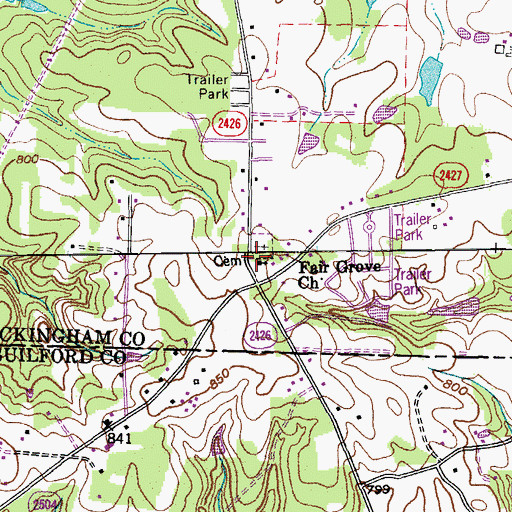 Topographic Map of Fair Grove Church, NC