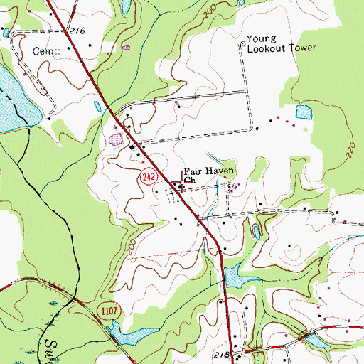 Topographic Map of Fair Haven Church, NC