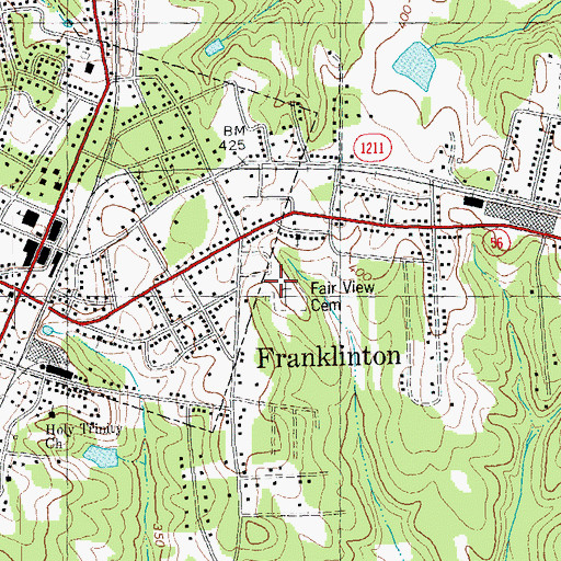 Topographic Map of Fair View Cemetery, NC