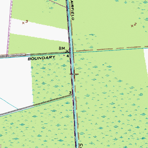 Topographic Map of Fairfield Canal, NC