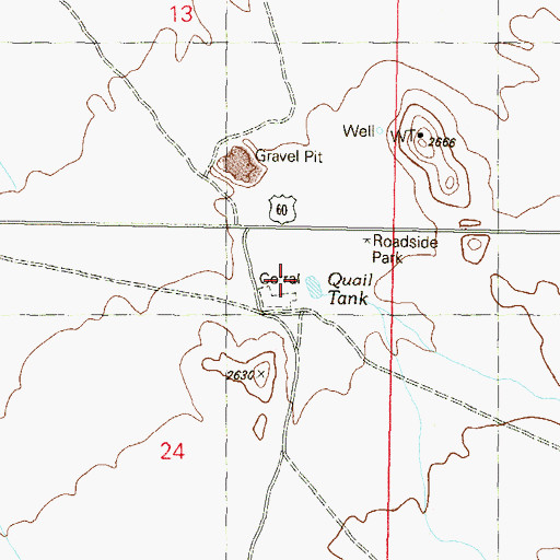 Topographic Map of Quail Tank, AZ
