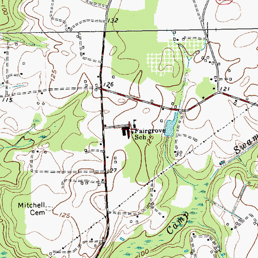 Topographic Map of Fairgrove School, NC