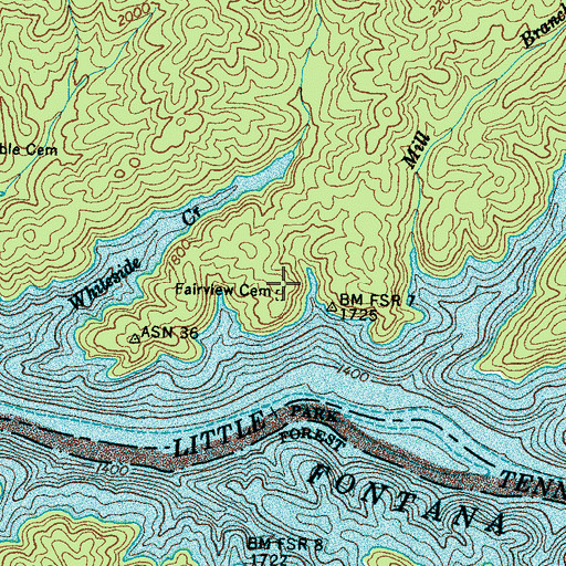 Topographic Map of Fairview Cemetery, NC