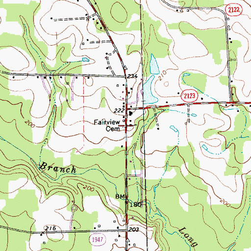 Topographic Map of Fairview Cemetery, NC