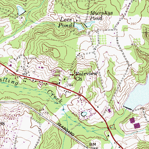 Topographic Map of Fairview Church, NC