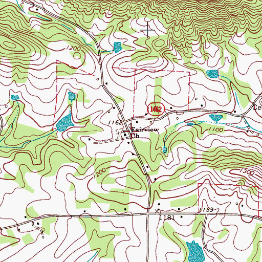 Topographic Map of Fairview Church, NC