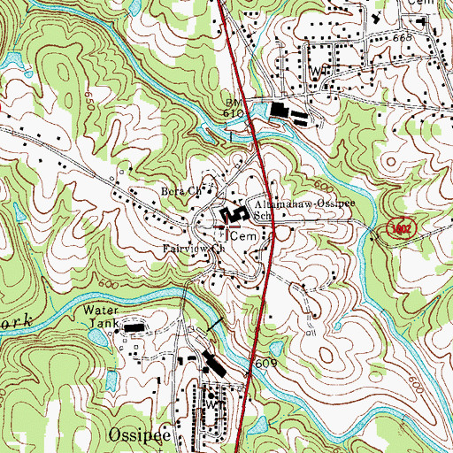 Topographic Map of Fairview Church, NC