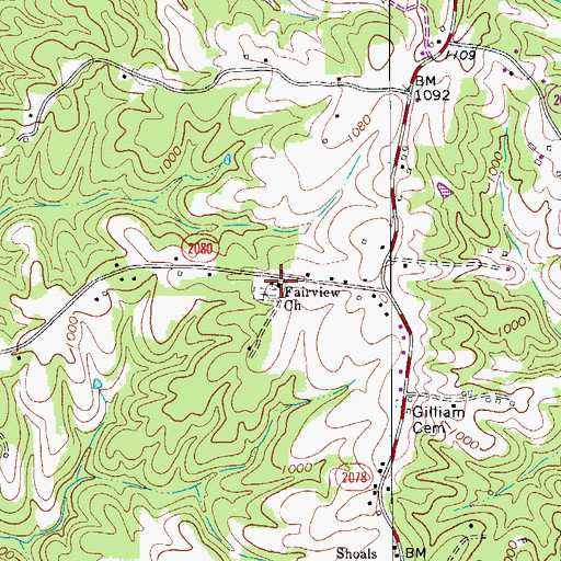 Topographic Map of Fairview United Methodist Church, NC