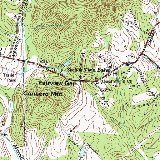 Topographic Map of Fairview Gap, NC