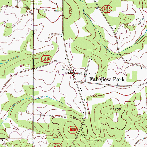 Topographic Map of Fairview Park, NC