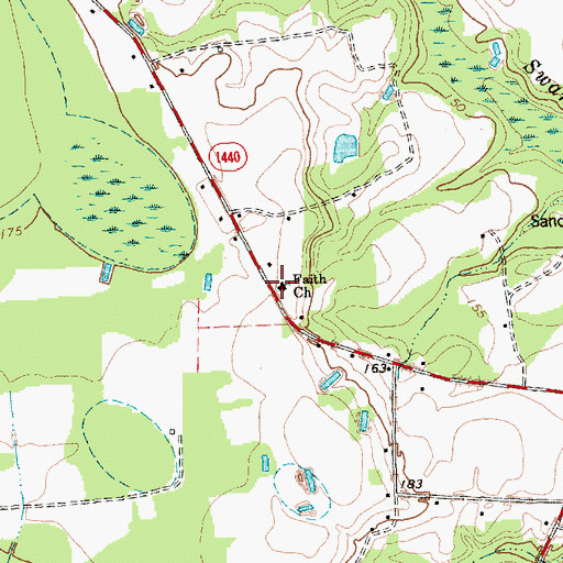 Topographic Map of Faith Church, NC