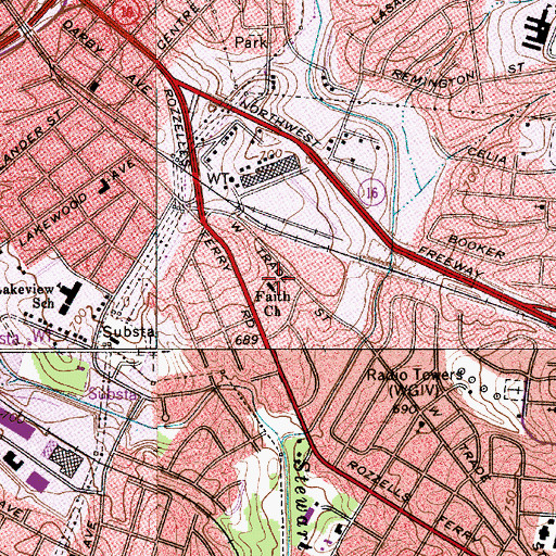 Topographic Map of Faith Church, NC