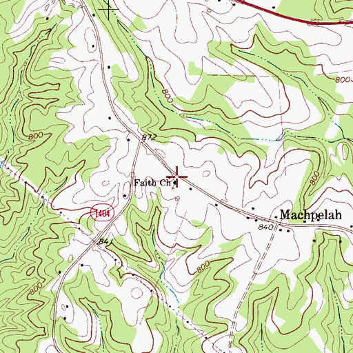 Topographic Map of Faith Church, NC