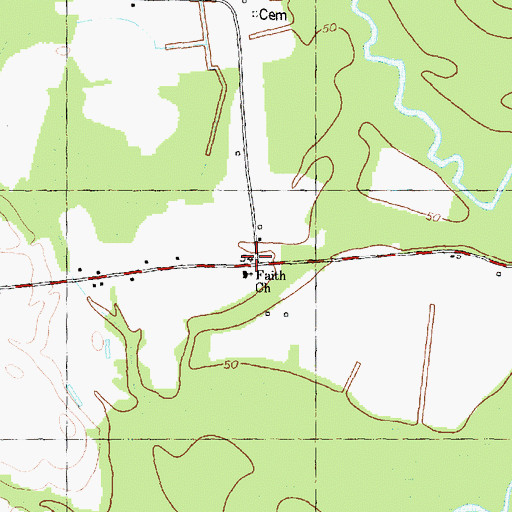 Topographic Map of Faith Church, NC