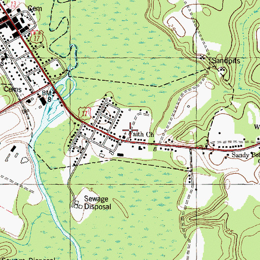 Topographic Map of Faith Church, NC