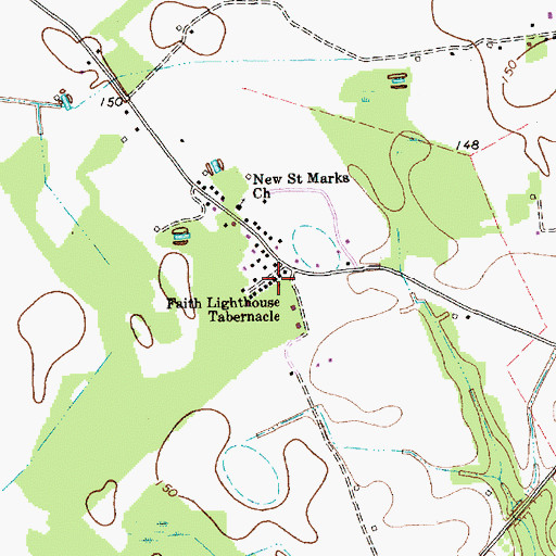 Topographic Map of Faith Lighthouse Tabernacle, NC