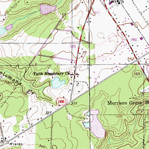 Topographic Map of Faith Missionary Church, NC