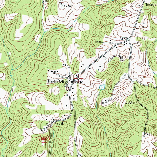 Topographic Map of Faith Olive Church, NC