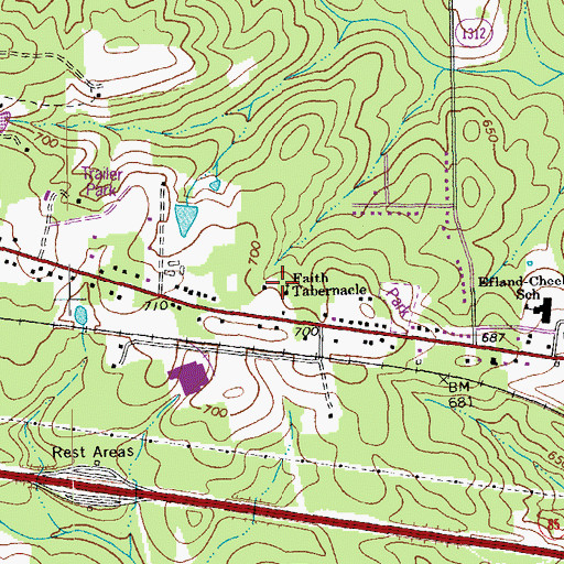Topographic Map of Faith Tabernacle, NC
