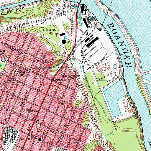 Topographic Map of Faith Tabernacle, NC
