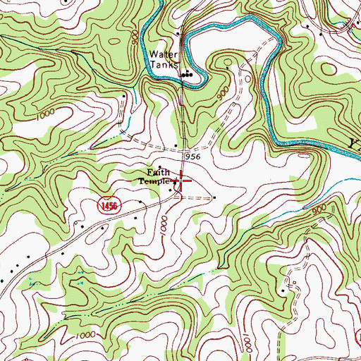 Topographic Map of Faith Temple, NC