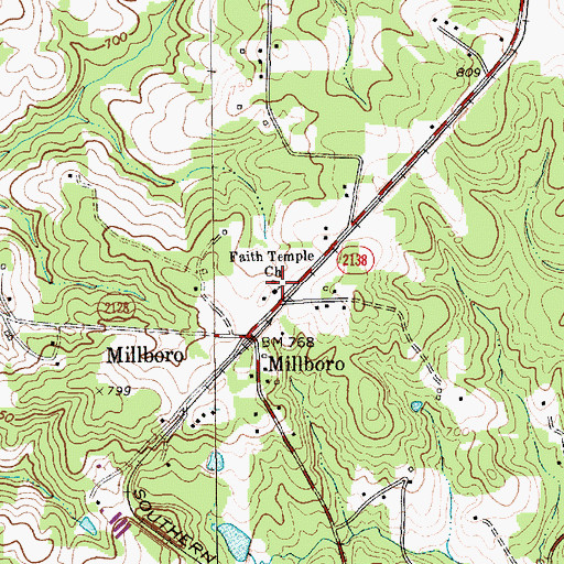 Topographic Map of Faith Temple Church, NC