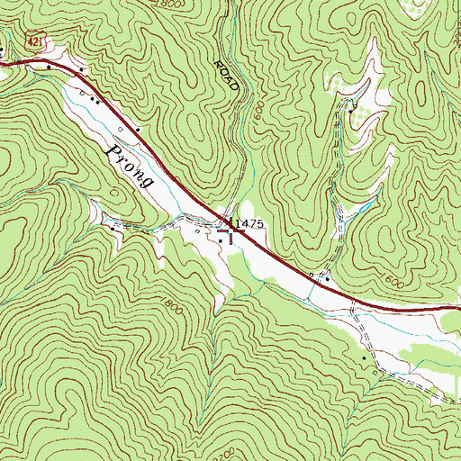 Topographic Map of Fall Creek, NC