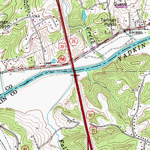 Topographic Map of Fall Creek, NC