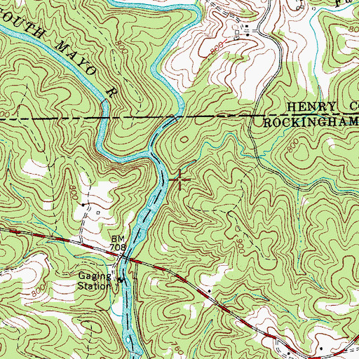 Topographic Map of Fall Creek, NC