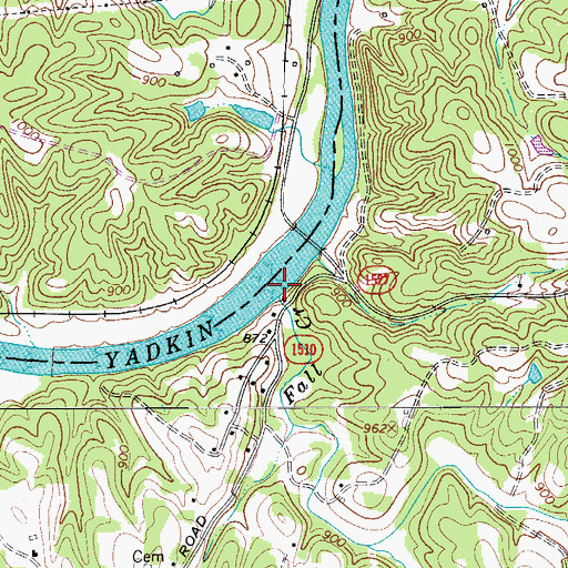 Topographic Map of Fall Creek, NC