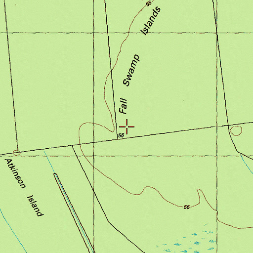 Topographic Map of Fall Swamp Islands, NC