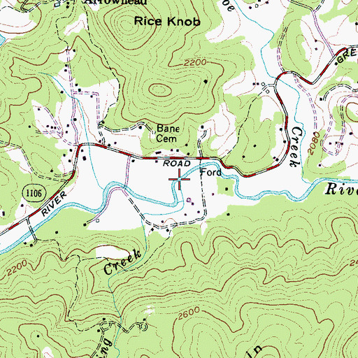 Topographic Map of Falling Creek, NC