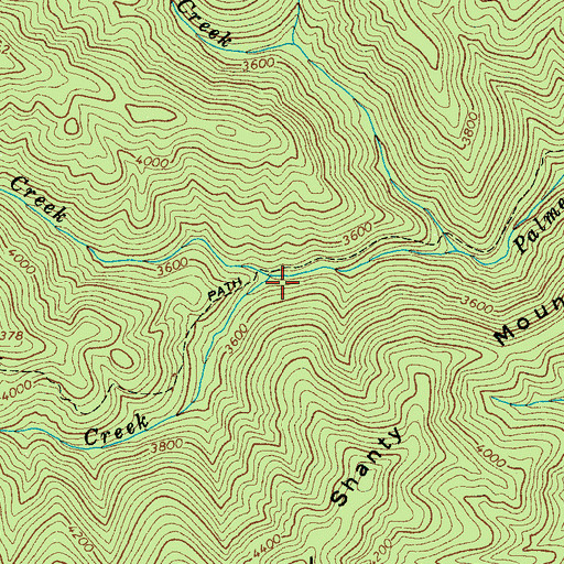 Topographic Map of Falling Rock Creek, NC