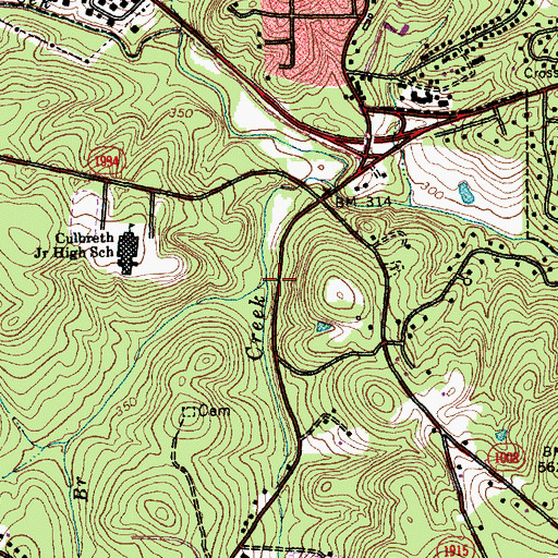 Topographic Map of Fan Branch, NC