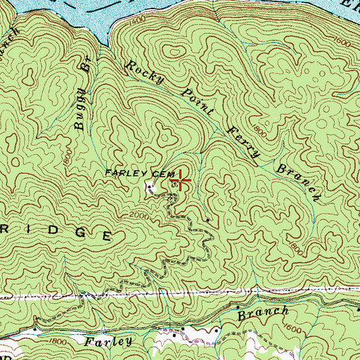 Topographic Map of Farley Cemetery, NC