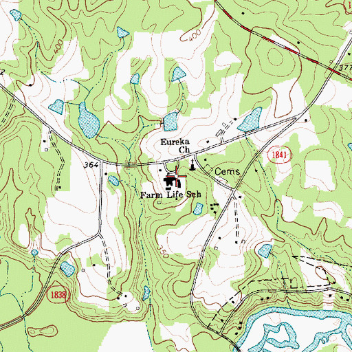 Topographic Map of Farm Life School, NC