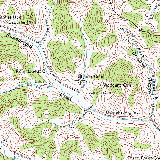 Topographic Map of Farmer Cemetery, NC