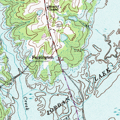 Topographic Map of Farrington, NC