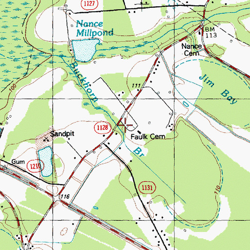 Topographic Map of Faulk Cemetery, NC
