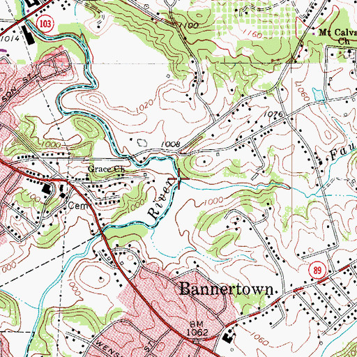 Topographic Map of Faulkner Creek, NC