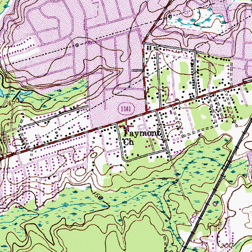 Topographic Map of Faymont Church, NC