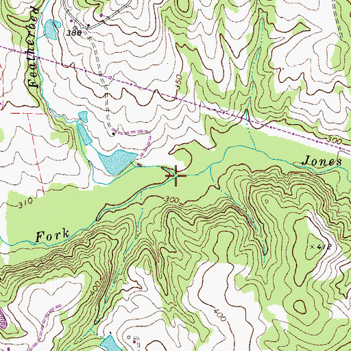 Topographic Map of Featherbed Branch, NC