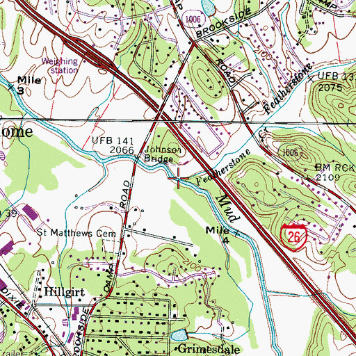 Topographic Map of Featherstone Creek, NC