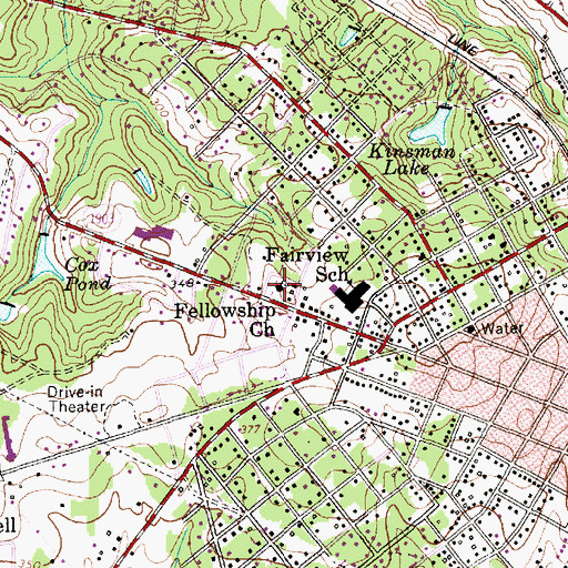 Topographic Map of Fellowship Church, NC