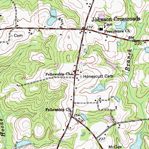 Topographic Map of Fellowship Church, NC