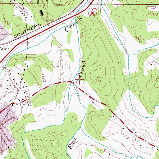 Topographic Map of Fiddlers Run, NC