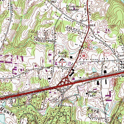 Topographic Map of Finch Field, NC