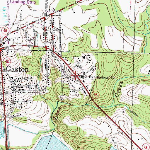Topographic Map of First Evangelical Church, NC